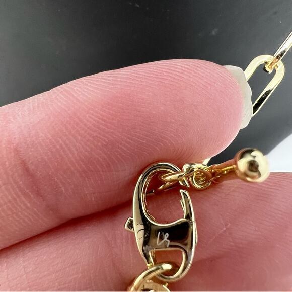 Loren Stewart Double Wrap Toggle Chain Link Bracelet Choker Gold Plated NEW - Picture 9 of 11